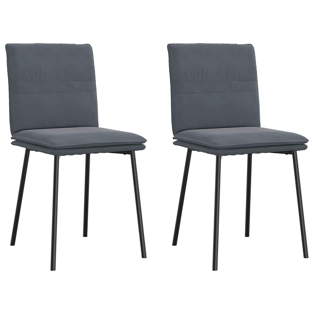 Eetkamerstoelen 2 st fluweel donkergrijs