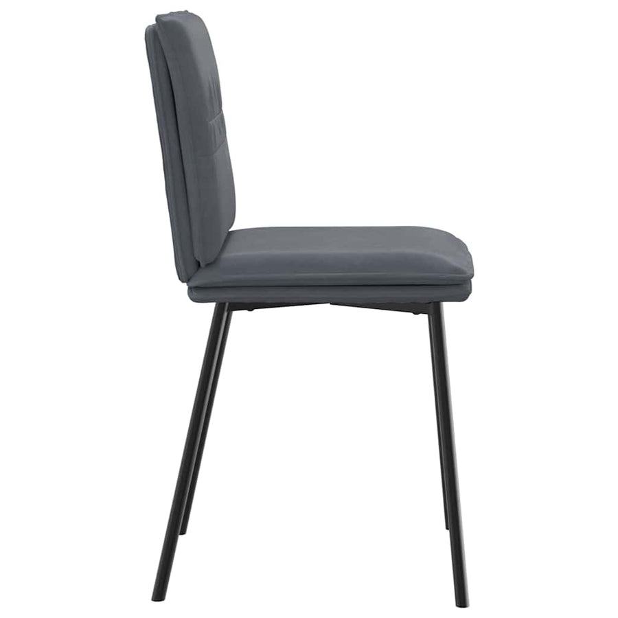 Eetkamerstoelen 2 st fluweel donkergrijs