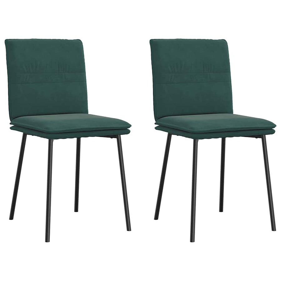 Eetkamerstoelen 2 st fluweel donkergroen