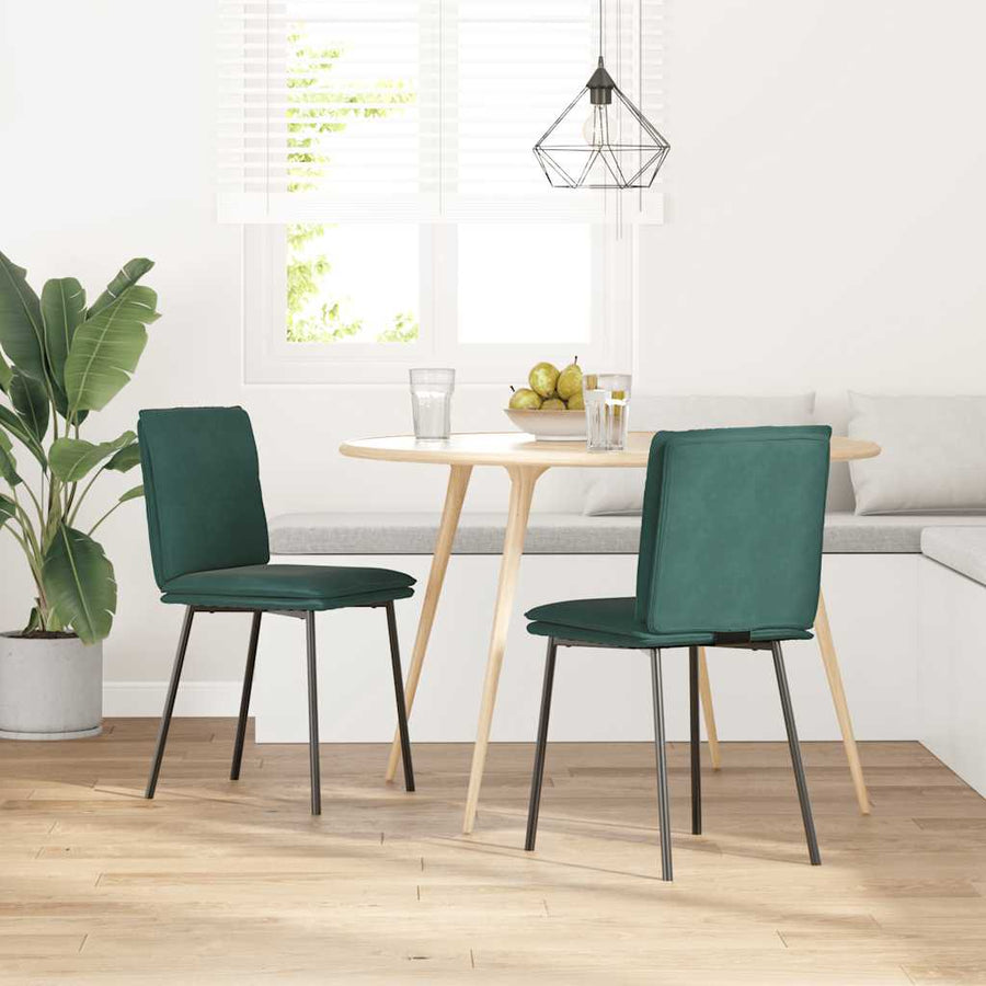 Eetkamerstoelen 2 st fluweel donkergroen