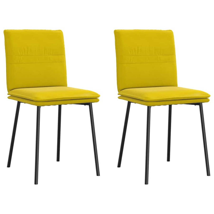 Eetkamerstoelen 2 st fluweel geel