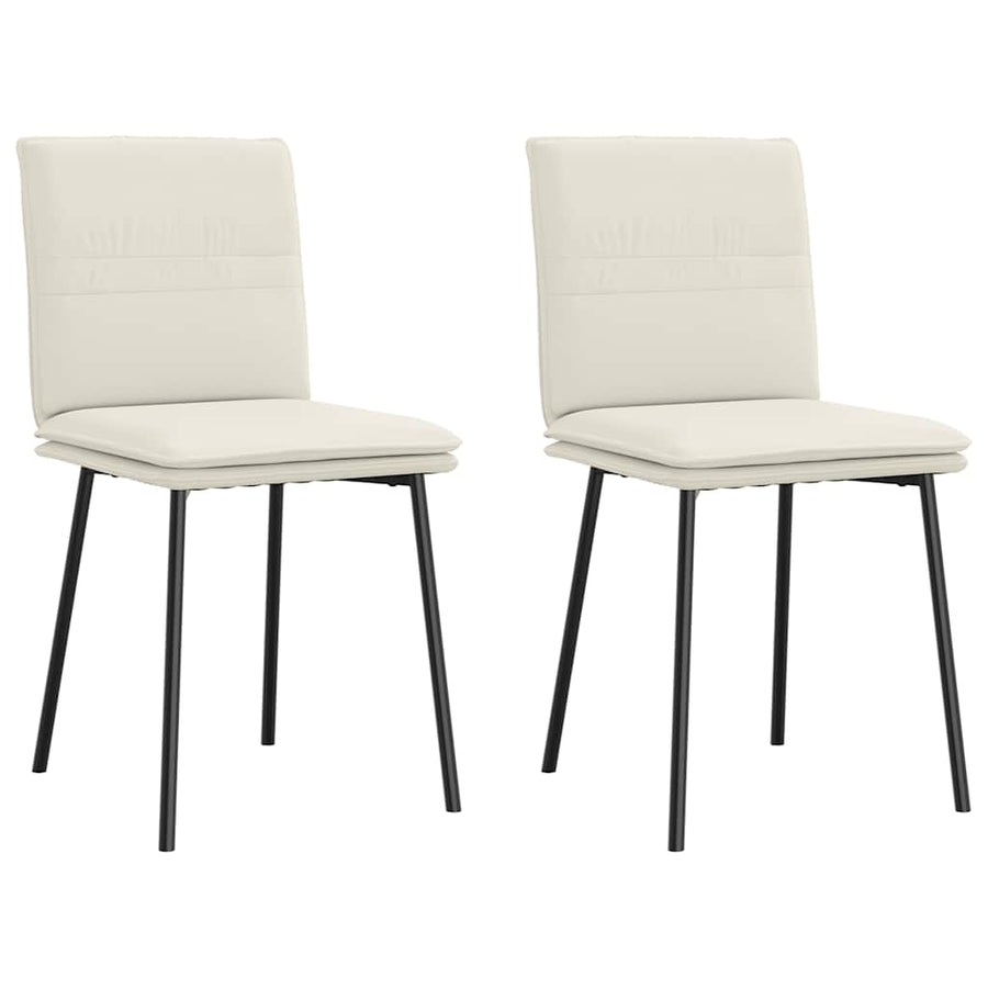 Eetkamerstoelen 2 st fluweel crèmekleurig