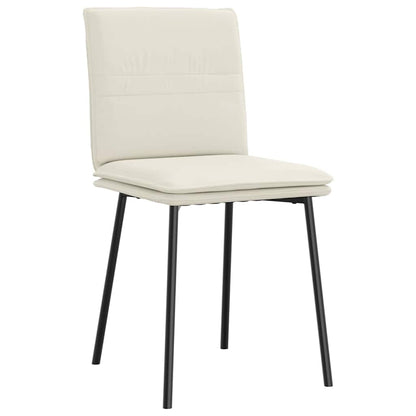 Eetkamerstoelen 2 st fluweel crèmekleurig