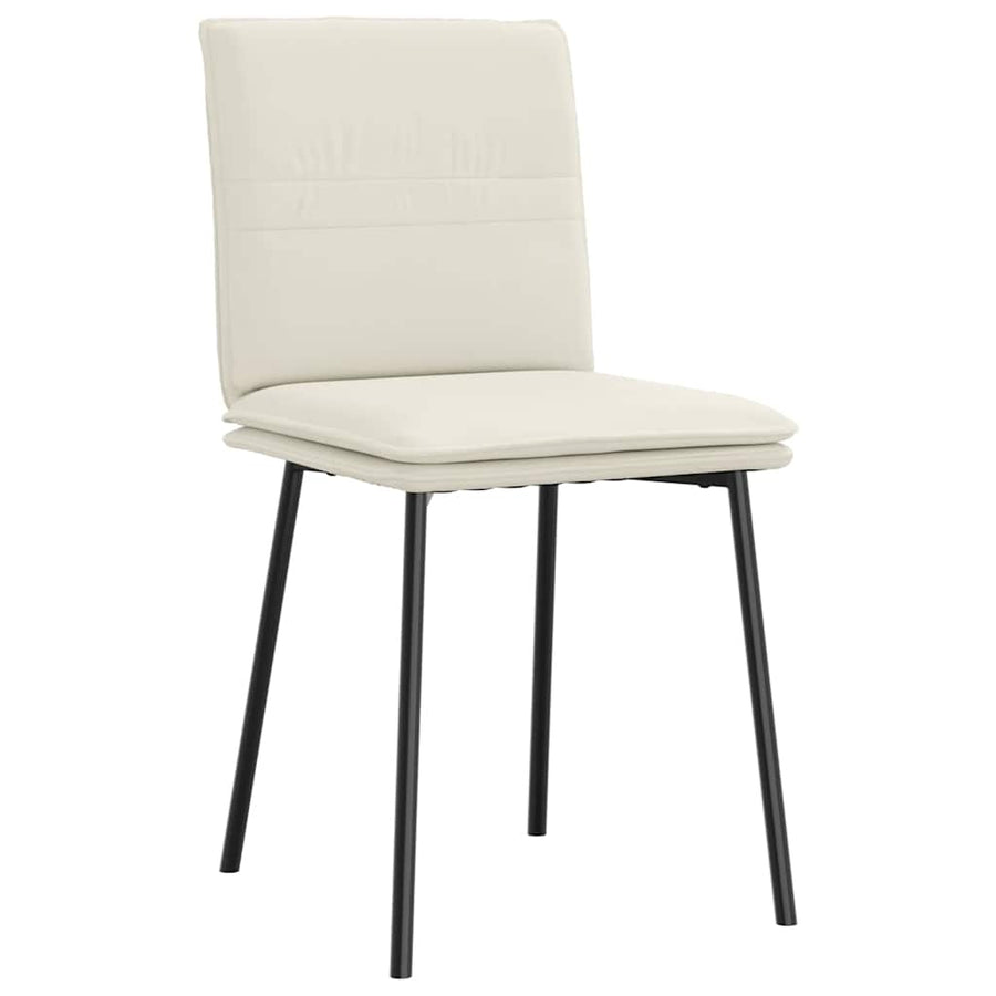 Eetkamerstoelen 2 st fluweel crèmekleurig
