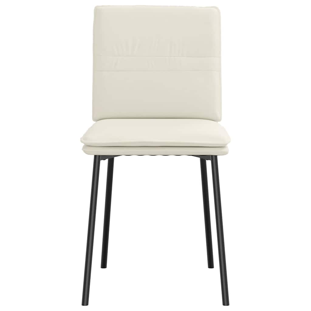 Eetkamerstoelen 2 st fluweel crèmekleurig