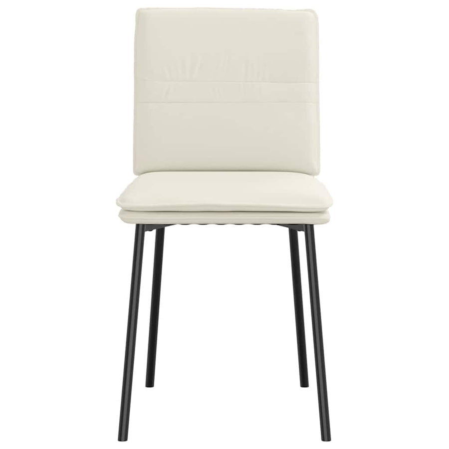Eetkamerstoelen 2 st fluweel crèmekleurig