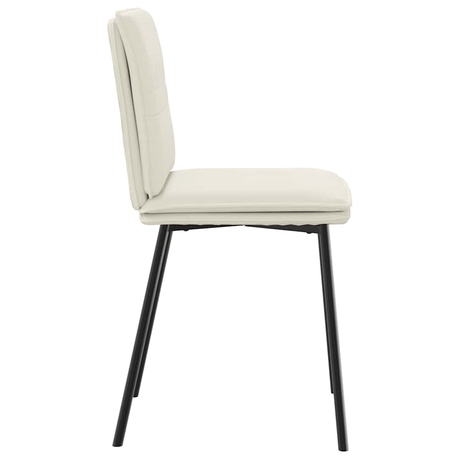 Eetkamerstoelen 2 st fluweel crèmekleurig