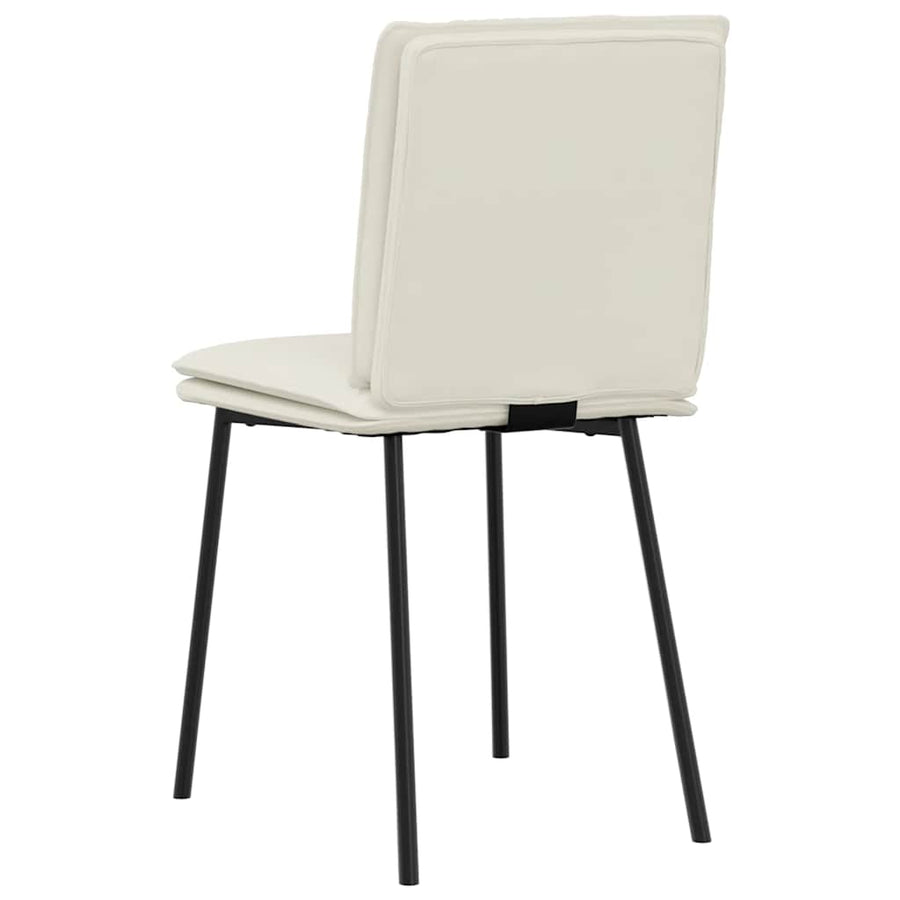 Eetkamerstoelen 2 st fluweel crèmekleurig