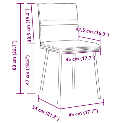 Eetkamerstoelen 2 st fluweel crèmekleurig