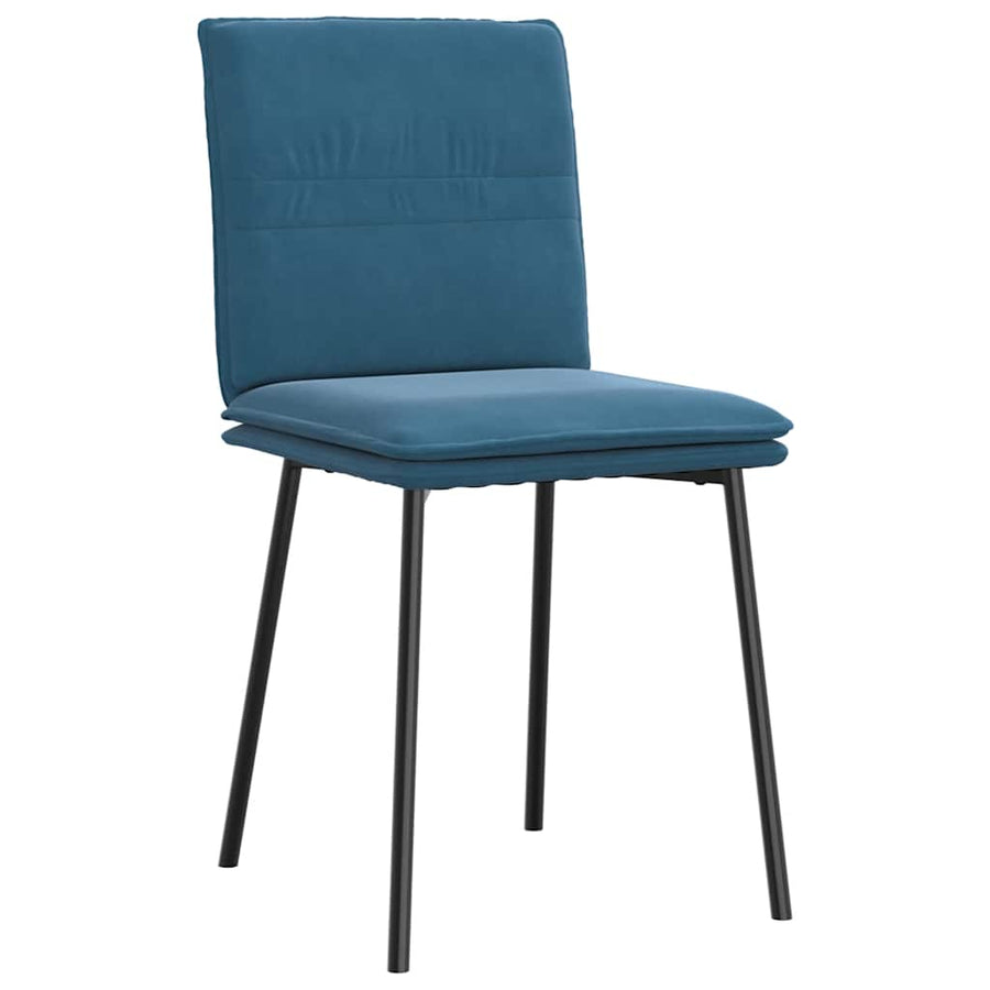 Eetkamerstoelen 2 st fluweel blauw