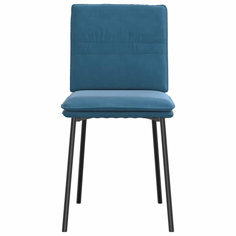 Eetkamerstoelen 2 st fluweel blauw