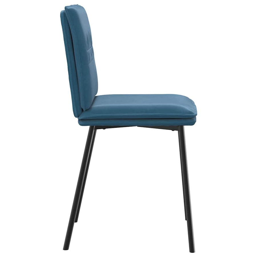 Eetkamerstoelen 2 st fluweel blauw