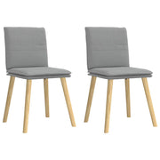 Eetkamerstoelen 2 stuks massief rubberhout lichtgrijs