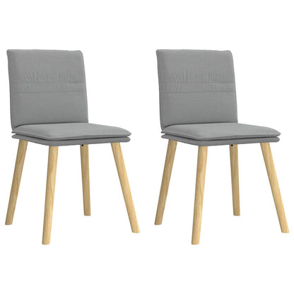 Eetkamerstoelen 2 st stof lichtgrijs