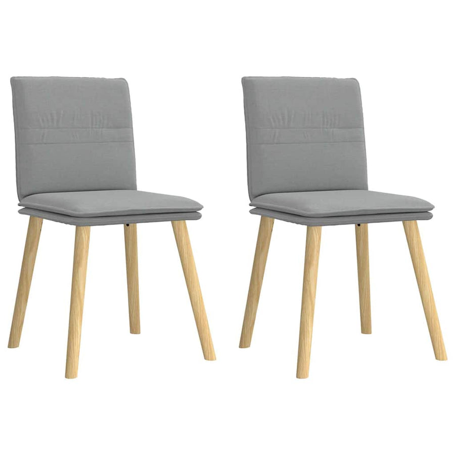 Eetkamerstoelen 2 st stof lichtgrijs