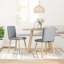 Eetkamerstoelen 2 st stof lichtgrijs