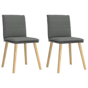 Eetkamerstoelen 2 st donkergrijs stof