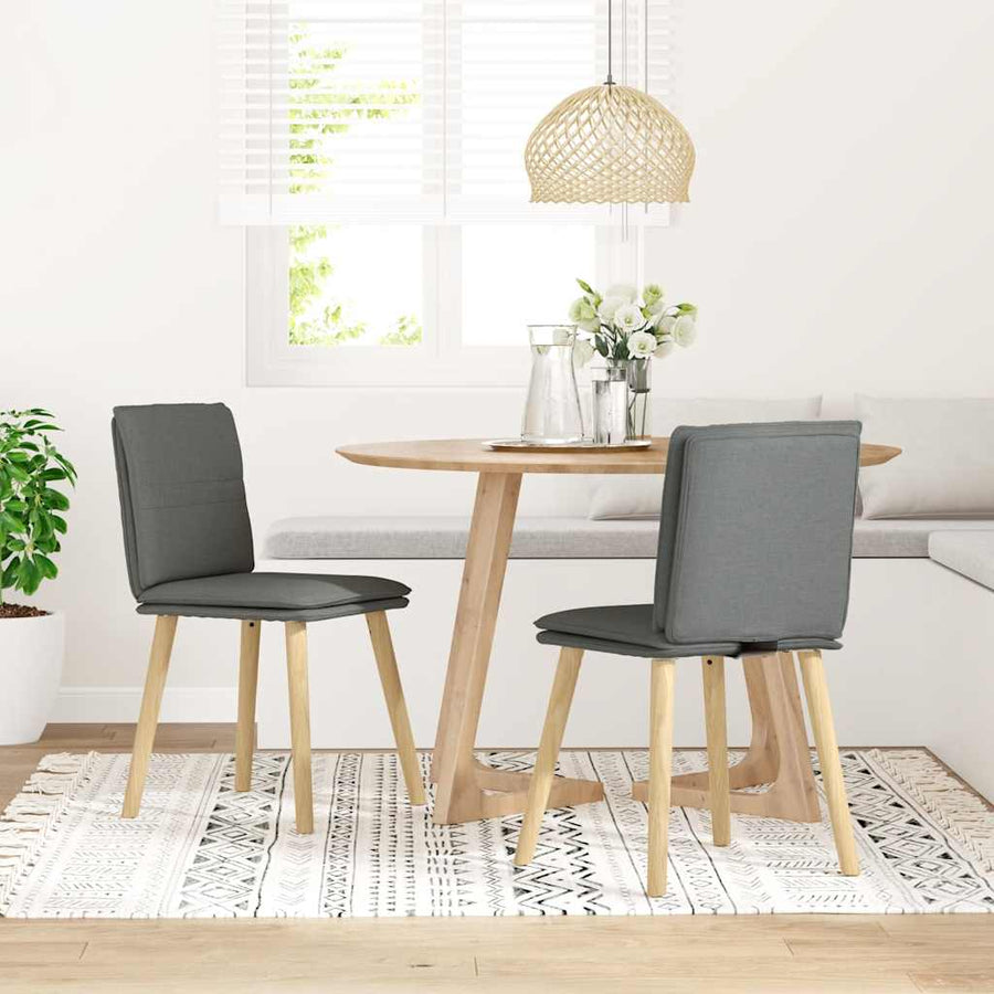 Eetkamerstoelen 2 st stof donkergrijs