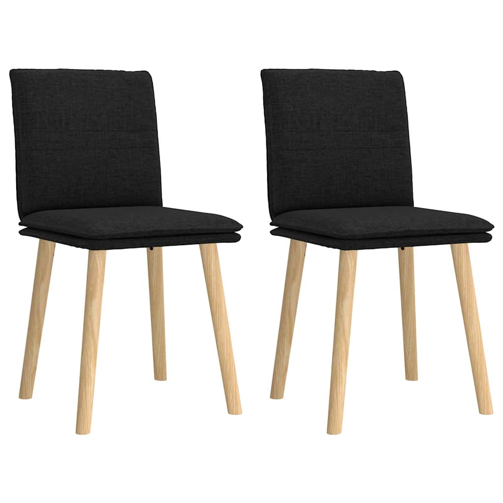 Eetkamerstoelen Stof 2 Zwart