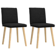 Eetkamerstoelen 2 stuks zwart massief rubberwood