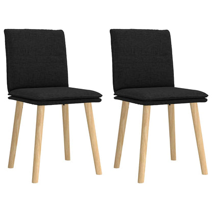 Eetkamerstoelen Stof 2 Zwart