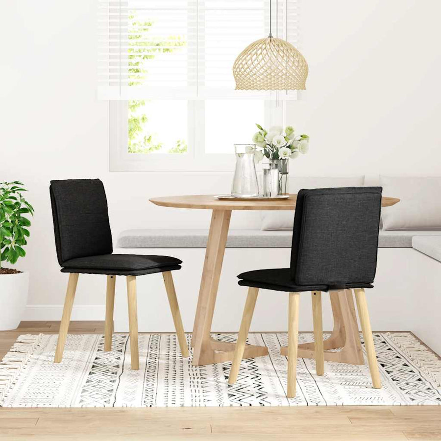 Eetkamerstoelen Stof 2 Zwart