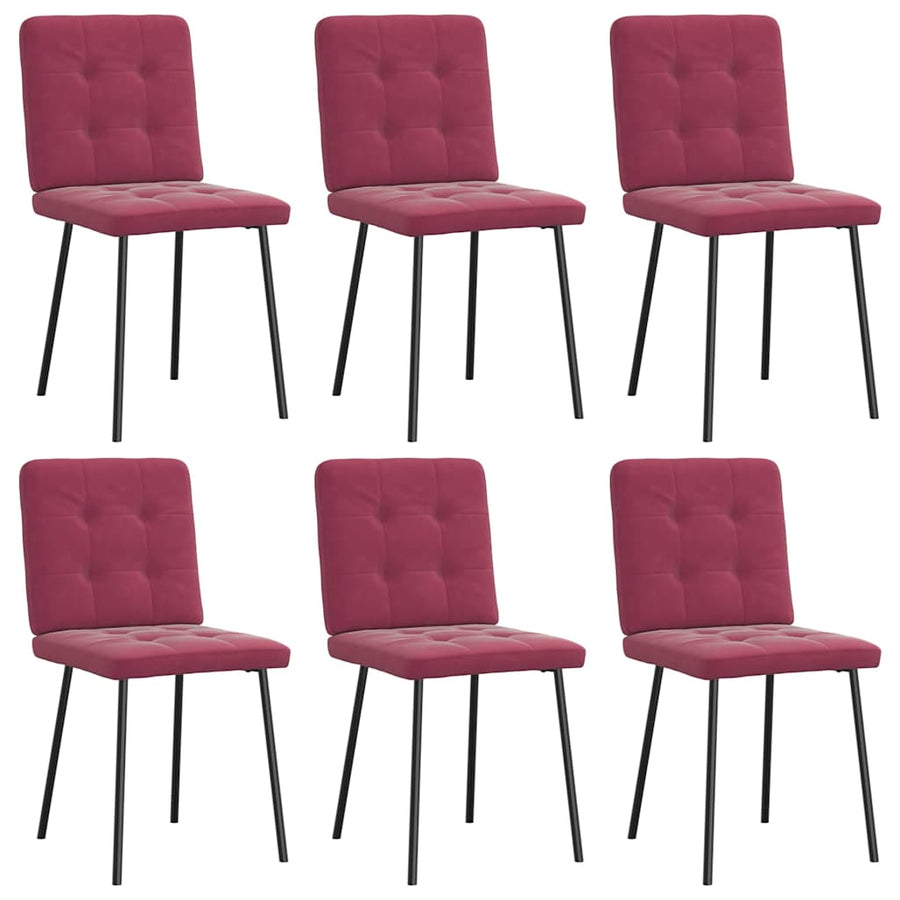 Eetkamerstoelen 2 st stof wijnrood