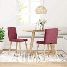 Eetkamerstoelen 2 st stof wijnrood