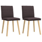 Eetkamerstoelen 2 stuks massief rubberwood stof donkerbruin