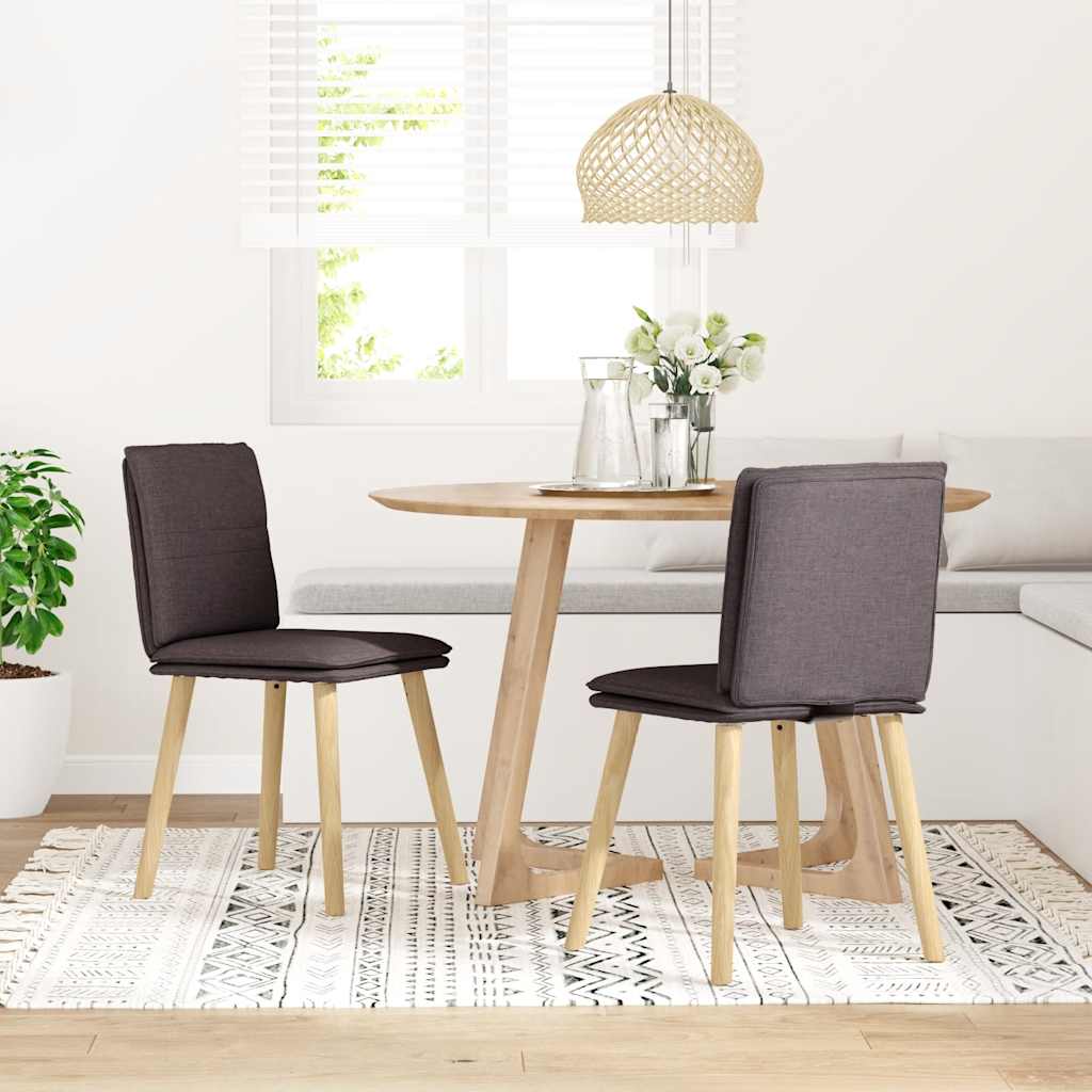Eetkamerstoelen Stof 2 Donkerbruin