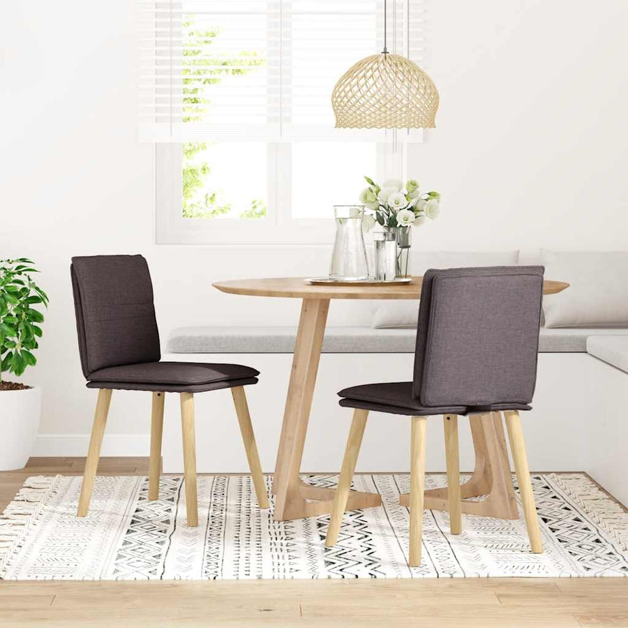 Eetkamerstoelen Stof 2 Donkerbruin