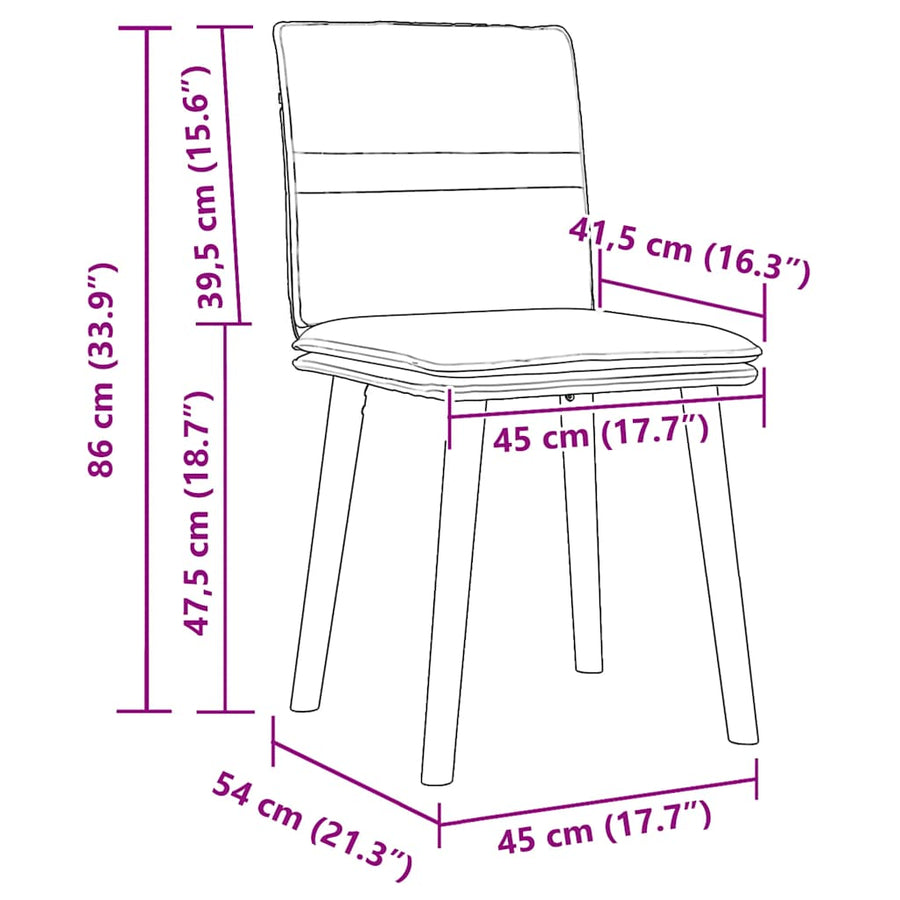 Eetkamerstoelen Stof 2 Donkerbruin