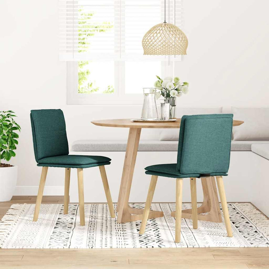 Eetkamerstoelen 2 st stof donkergroen