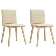 Eetkamerstoelen 2 stuks stof crèmekleurig 45x54x86 cm