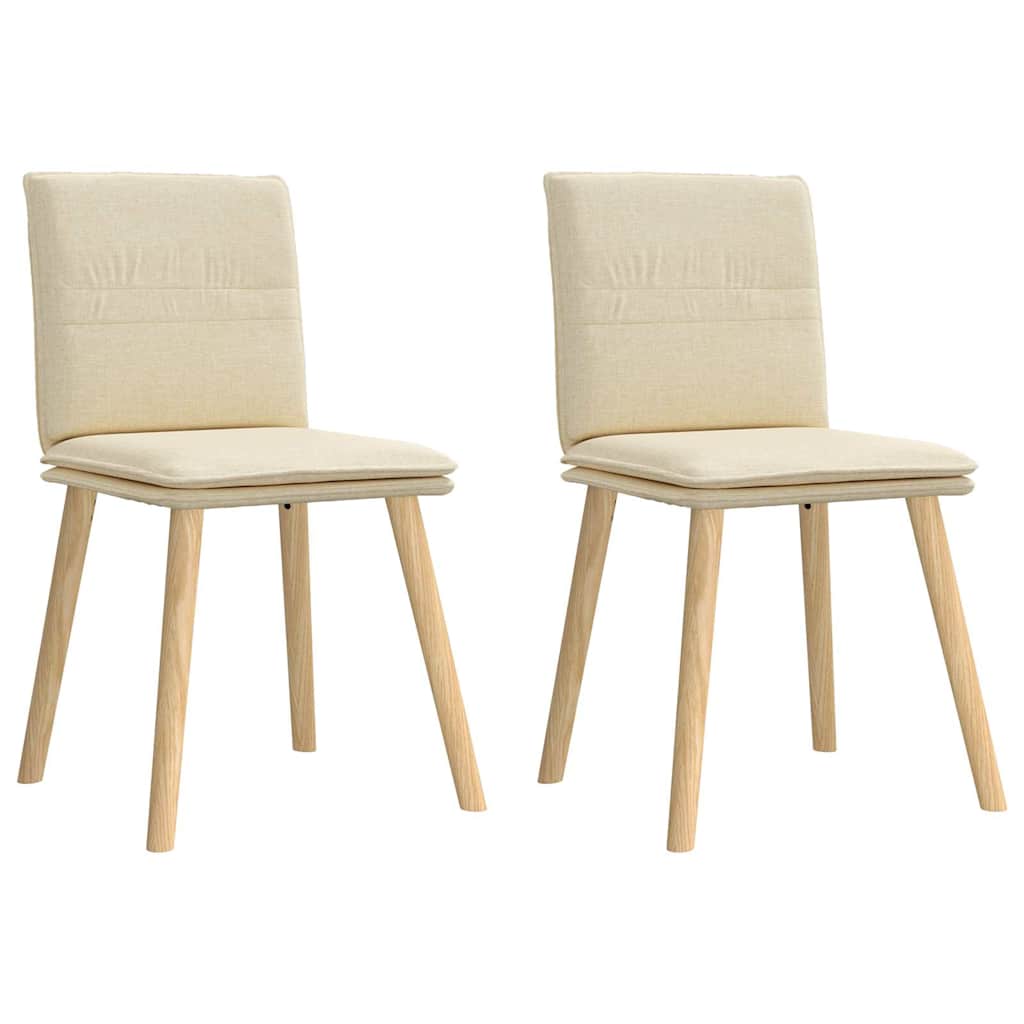Eetkamerstoelen 2 st stof crèmekleurig