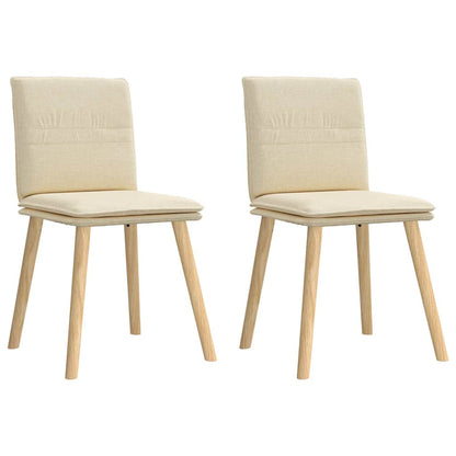 Eetkamerstoelen 2 st stof crèmekleurig