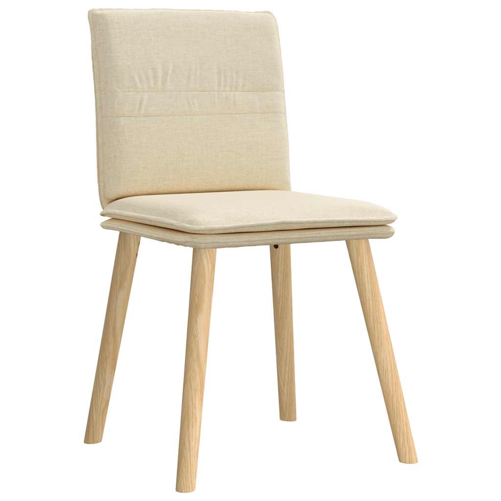 Eetkamerstoelen 2 st stof crèmekleurig