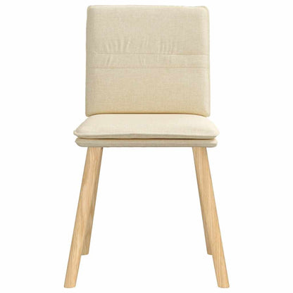 Eetkamerstoelen 2 st stof crèmekleurig