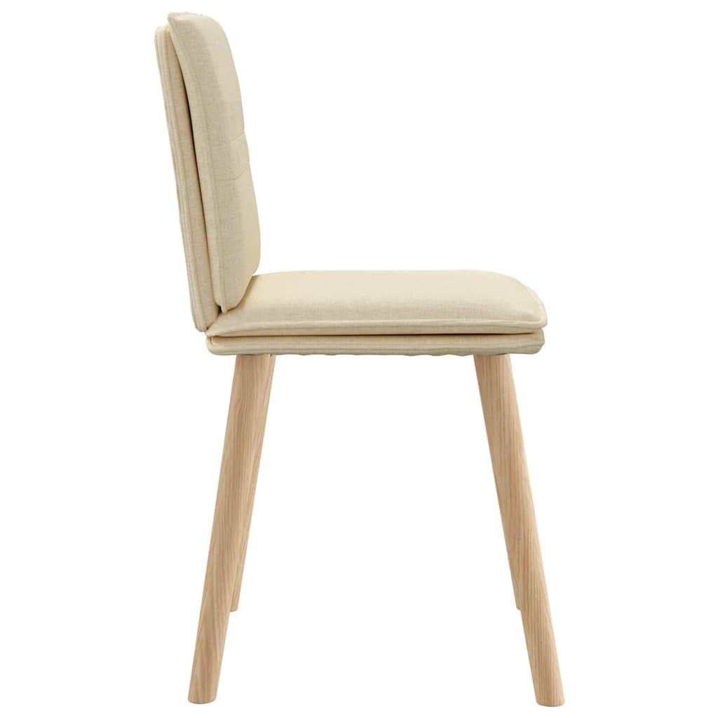 Eetkamerstoelen 2 st stof crèmekleurig