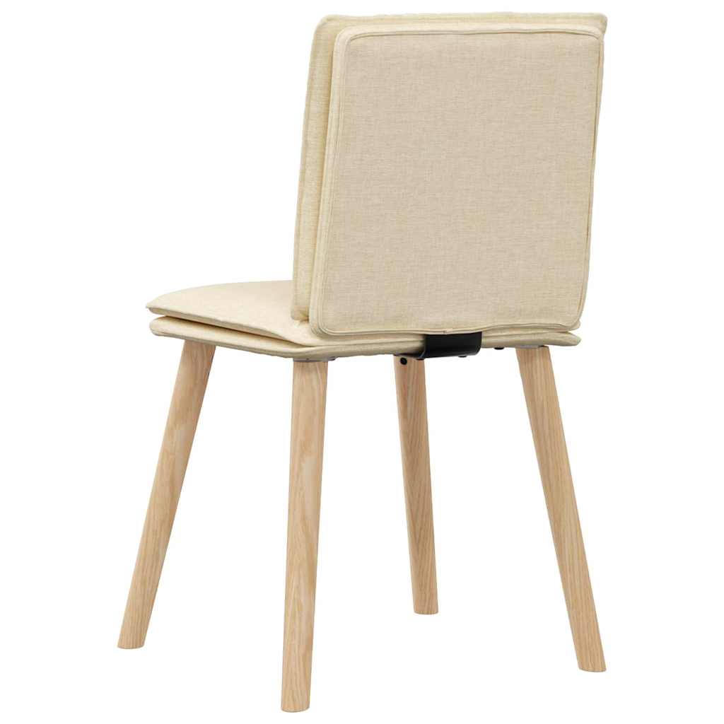 Eetkamerstoelen 2 st stof crèmekleurig