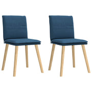 Eetkamerstoelen 2 stuks blauw massief rubberhout