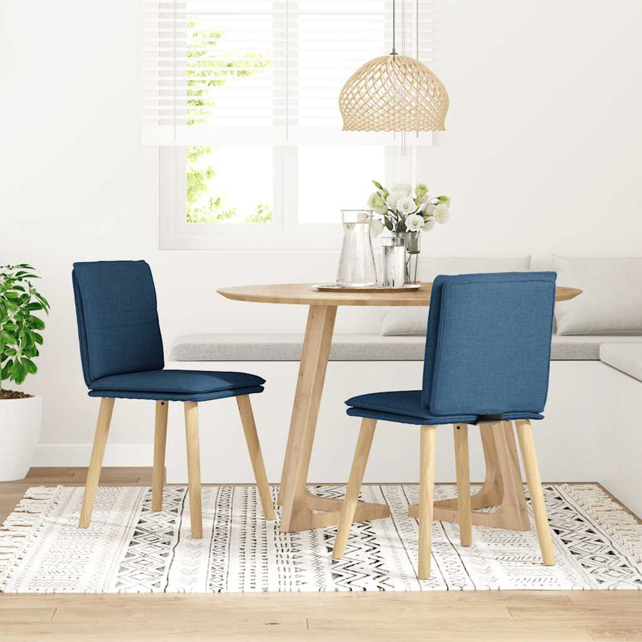 Eetkamerstoelen 2 st stof blauw