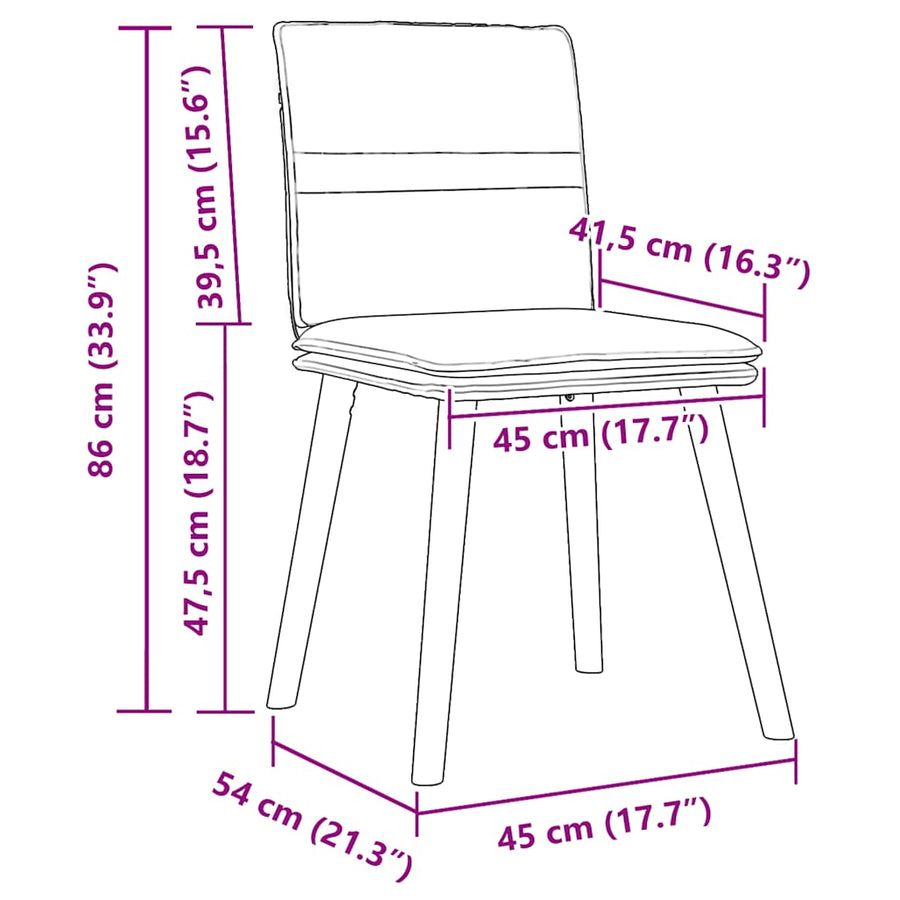 Eetkamerstoelen 2 st stof blauw