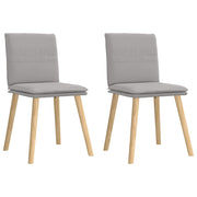 Eetkamerstoelen 2 stuks massief rubberhout stof wolk grijs