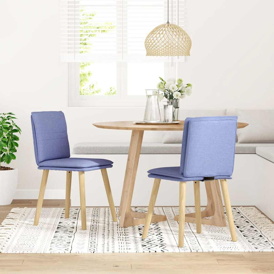 Eetkamerstoelen 2 st stof jeansblauw