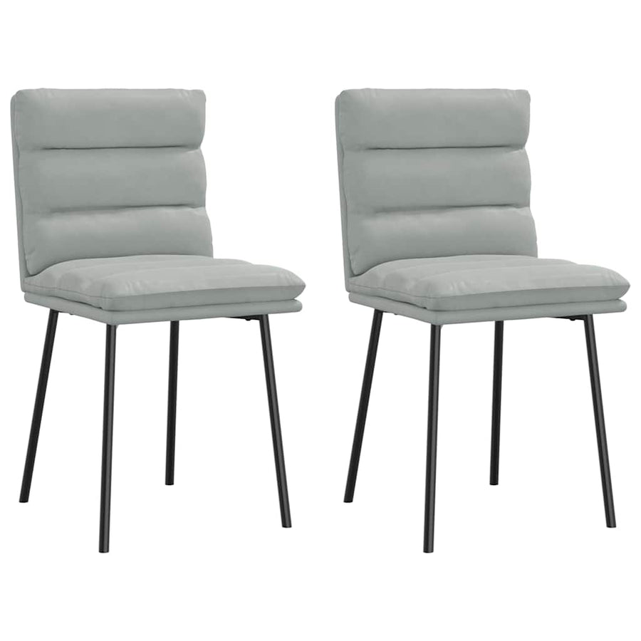 Eetkamerstoelen 2 st fluweel lichtgrijs