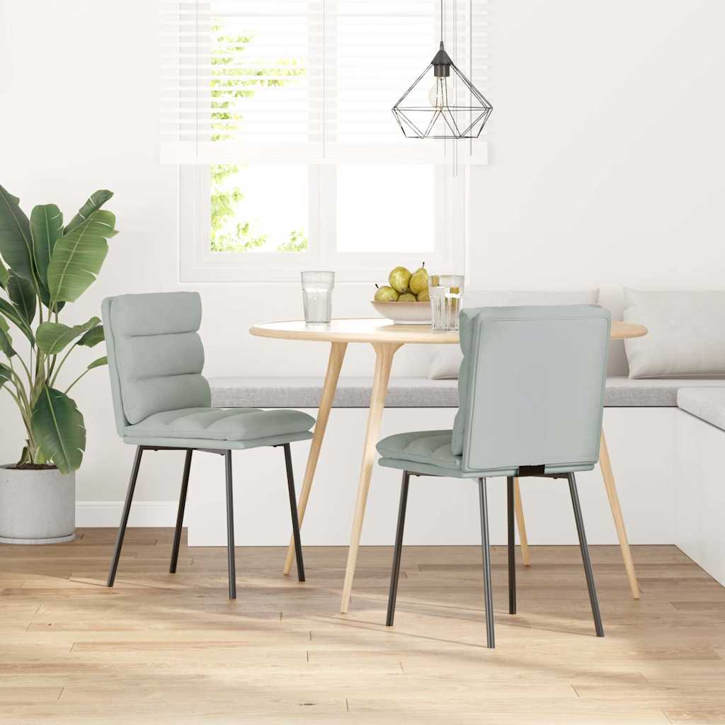 Eetkamerstoelen 2 st fluweel lichtgrijs