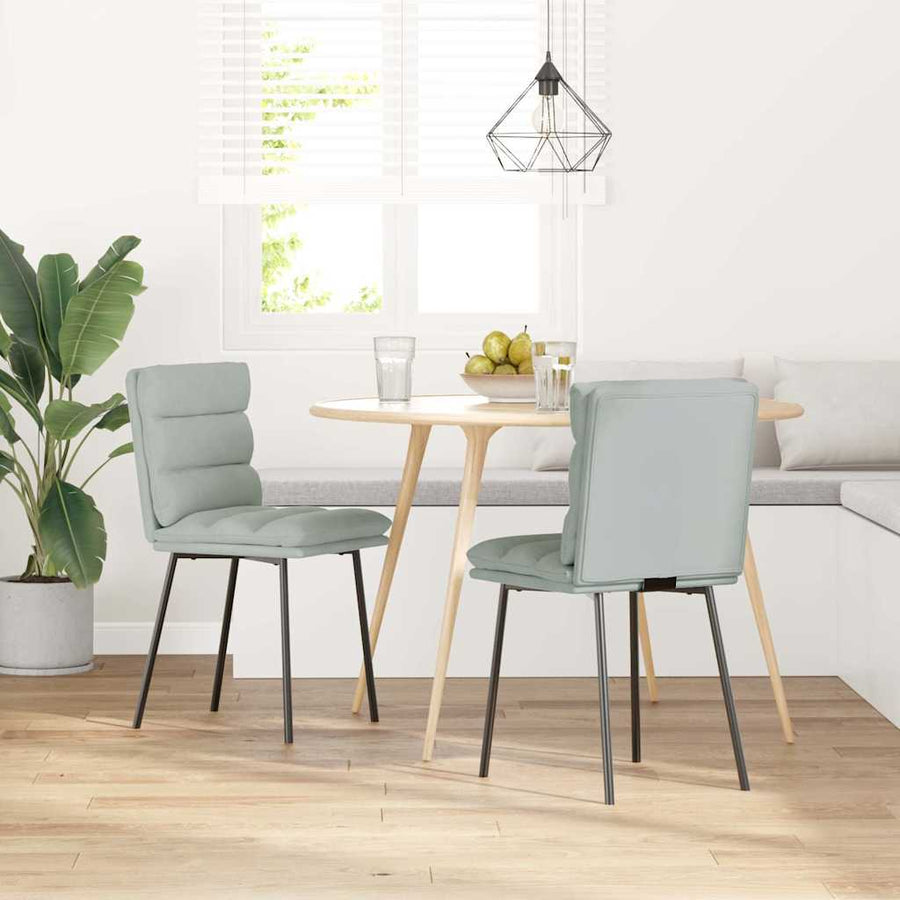 Eetkamerstoelen 2 st fluweel lichtgrijs