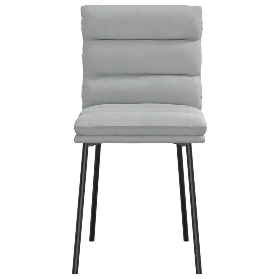 Eetkamerstoelen 2 st fluweel lichtgrijs