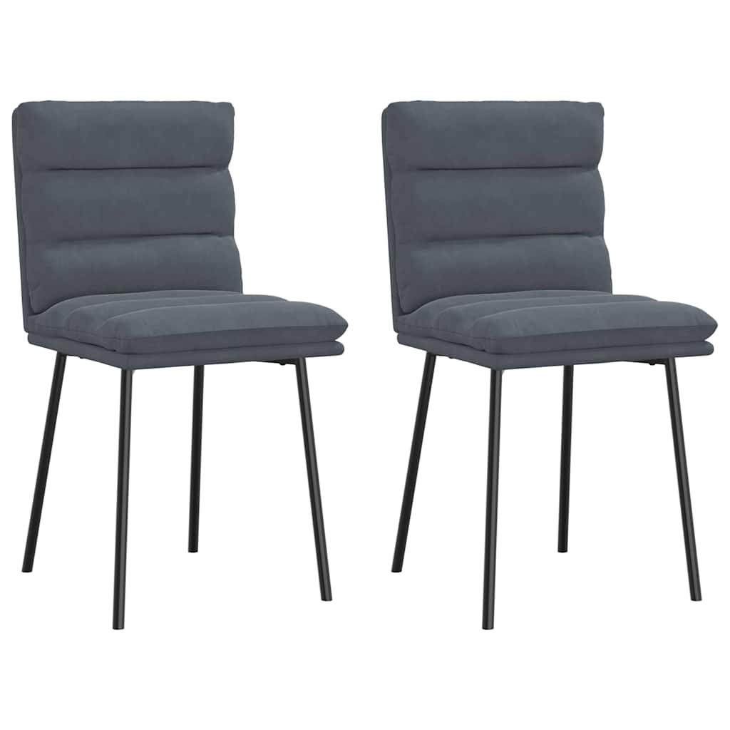 Eetkamerstoelen 2 st fluweel donkergrijs